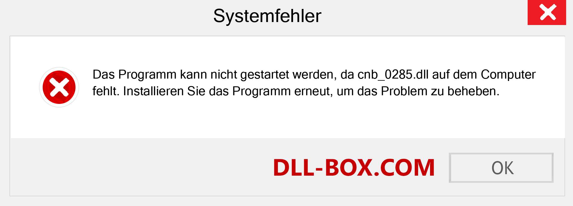 cnb_0285.dll-Datei fehlt?. Download für Windows 7, 8, 10 - Fix cnb_0285 dll Missing Error unter Windows, Fotos, Bildern