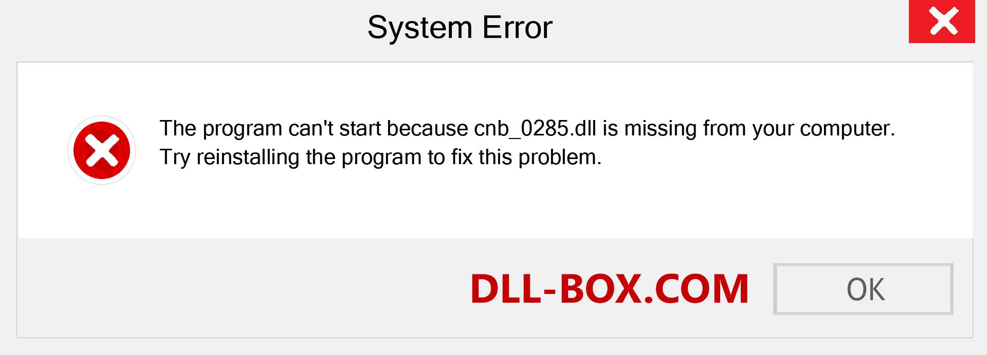  cnb_0285.dll file is missing?. Download for Windows 7, 8, 10 - Fix  cnb_0285 dll Missing Error on Windows, photos, images